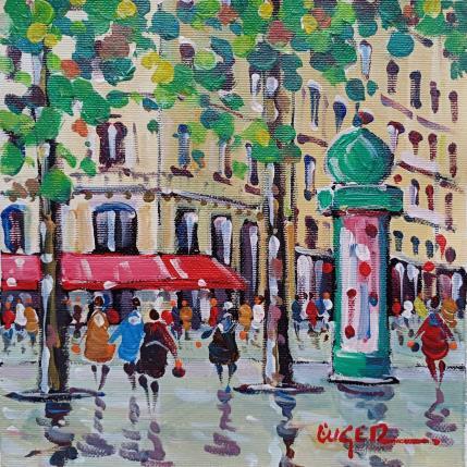 Peinture PLACE COLETTE PRES DU PALAIS ROYAL A PARIS par Euger | Tableau Figuratif Acrylique Scènes de vie, Société, Urbain