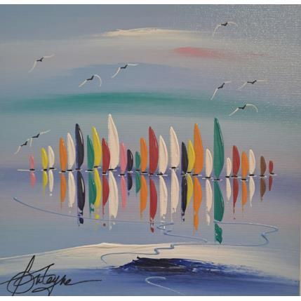 Painting Les Bonheurs Spontanés by Fonteyne David | Painting Figurative Acrylic Landscapes, Minimalist, Nature