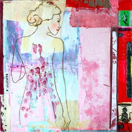 Peinture Ottoman violine par Sablyne | Tableau Art Singulier Acrylique, Bois, Collage, Encre, Feuille d'or, Papier, Pastel, Pigments, Upcycling Scènes de vie