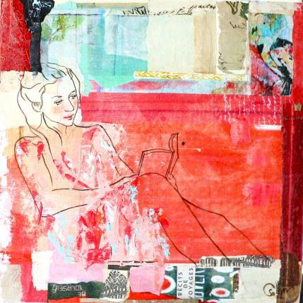 Painting Nomade notes by Sablyne | Painting Raw art Acrylic, Gluing, Gold leaf, Ink, Paper, Pastel, Pigments, Upcycling, Wood Life style