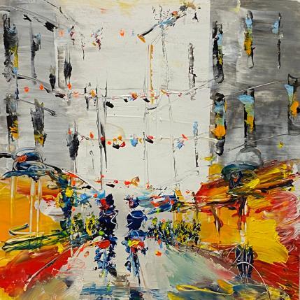 Peinture Rue animée par Raffin Christian | Tableau Figuratif Huile Urbain