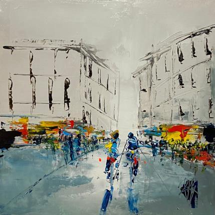Peinture Sur la place  par Raffin Christian | Tableau Figuratif Huile Urbain