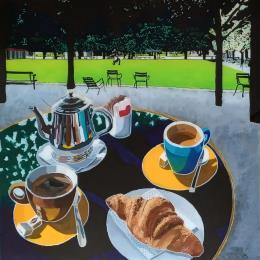 Peinture Victor croise Henri dansant aux Tuileries par Auriol Philippe | Tableau Figuratif Acrylique, Plexiglas, Posca Natures mortes