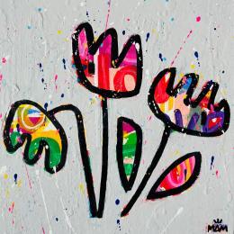 Painting FLOWERS POP by Mam | Painting Pop-art Acrylic Nature, Pop icons, Still-life