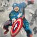 Pintura CAPTAIN AMERICA VINTAGE por Kedarone | Pintura Pop-art Pop icons Graffiti Acrylic