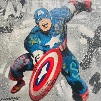Painting CAPTAIN AMERICA VINTAGE by Kedarone | Painting Pop-art Acrylic, Graffiti Pop icons