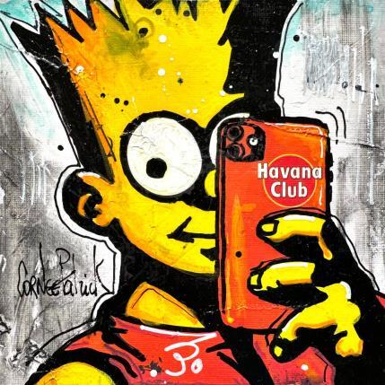 Peinture Bart Simpson, selfie par Cornée Patrick | Tableau Pop-art Graffiti, Huile Cinéma, Enfant, Icones Pop