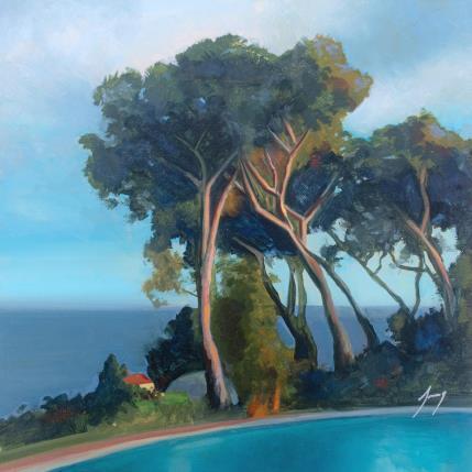 Painting Lumière sur les pins by Jung François | Painting Figurative Oil Landscapes