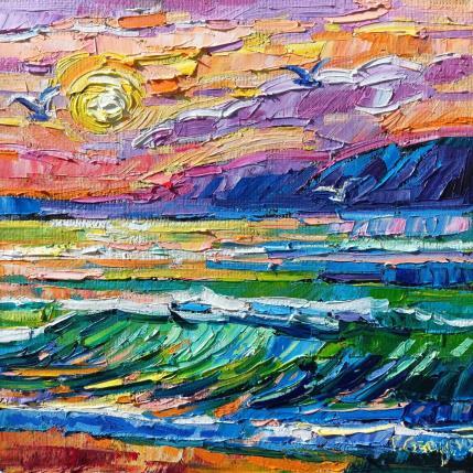 Peinture Fly on the sea par Georgieva Vanya | Tableau Figuratif Huile Paysages