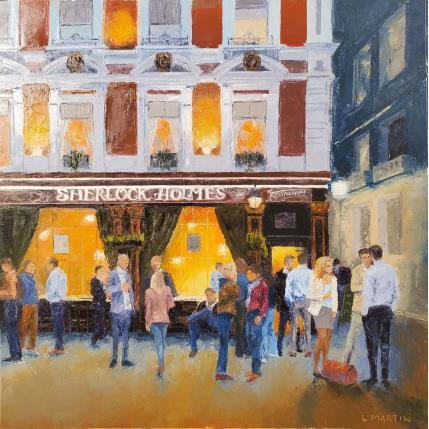 Peinture The lounge bar, happy hour par Martin Laurent | Tableau Figuratif Huile Urbain