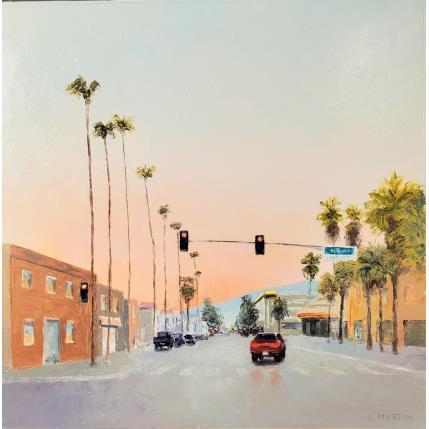 Peinture Aux portes du désert, Palm Springs par Martin Laurent | Tableau Figuratif Huile Scènes de vie, Urbain