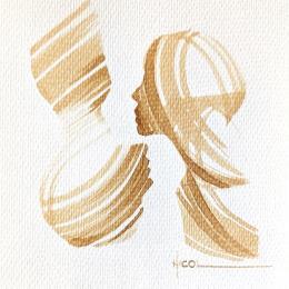 Painting Time CCCX by Nicol | Painting Figurative Ink Black & White, Minimalist, Portrait