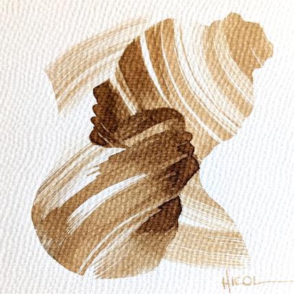 Peinture Time CCCXIV par Nicol | Tableau Figuratif Encre Minimaliste, Noir & blanc, Portraits