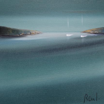 Peinture Rivage 68 par Roussel Marie-Ange et Fanny | Tableau Figuratif Huile Marine, Minimaliste