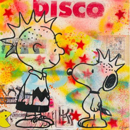 Peinture Snoopy Punk par Kikayou | Tableau Pop-art Acrylique, Collage, Graffiti