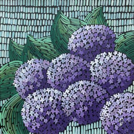 Gemälde Hortensias lilas  von Dmitrieva Daria | Gemälde Impressionismus Acryl Natur