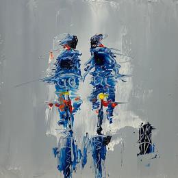 Peinture Partage par Raffin Christian | Tableau Figuratif Huile Scènes de vie