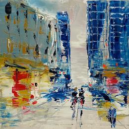 Painting Montréal  by Raffin Christian | Painting Figurative Oil Urban