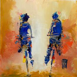 Painting Au Parc by Raffin Christian | Painting Figurative Oil Life style