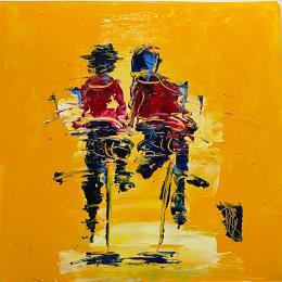 Peinture Instant Bonheur par Raffin Christian | Tableau Figuratif Huile Scènes de vie