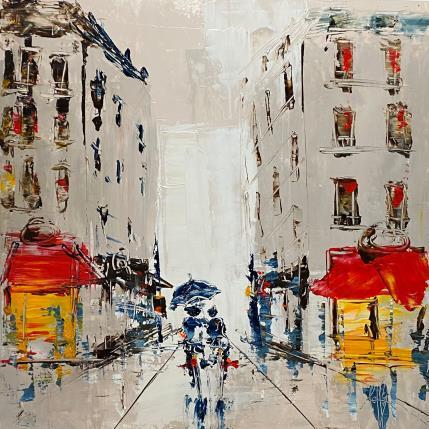 Painting Sous la pluie by Raffin Christian | Painting Figurative Oil Urban