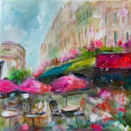 Peinture Les Champs Elysées par Solveiga | Tableau Figuratif Acrylique Architecture