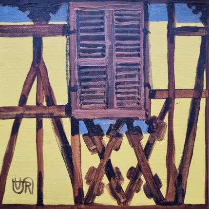 Peinture  Yellow wall par Rasa | Tableau Figuratif Acrylique Urbain