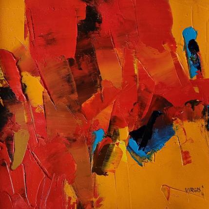 Gemälde Red, blue von Virgis | Gemälde Abstrakt Öl Minimalistisch, Pop-Ikonen