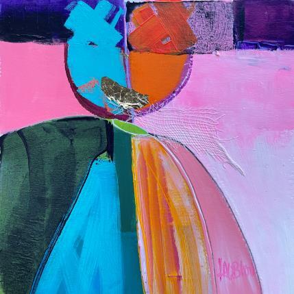 Peinture Ensemble 1 par Lau Blou | Tableau Abstrait Acrylique, Collage, Feuille d'or