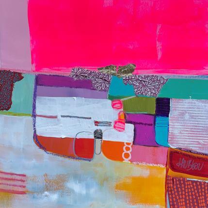 Peinture ST24-1120 par Lau Blou | Tableau Abstrait Acrylique, Collage, Feuille d'or, Papier