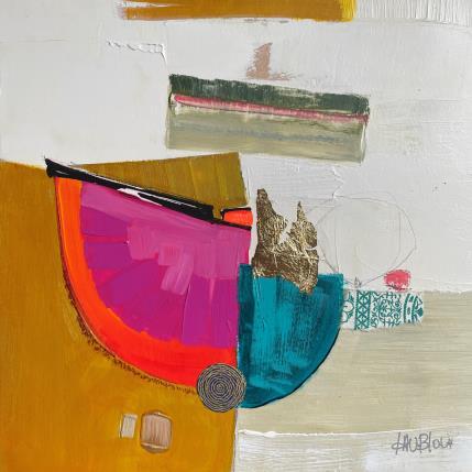 Peinture ST24-1131 par Lau Blou | Tableau Abstrait Acrylique, Collage, Feuille d'or, Papier
