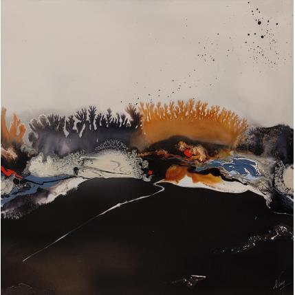 Peinture C2951 par Naen | Tableau Abstrait Acrylique, Encre Minimaliste