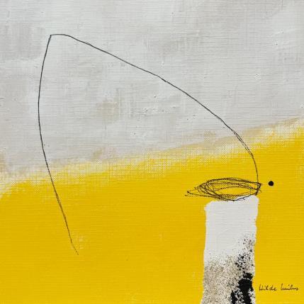 Painting abstract yellow B 100 by Wilms Hilde | Painting Abstract Acrylic, Gluing Pop icons