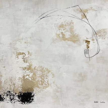 Painting abstract white B 112 by Wilms Hilde | Painting Abstract Acrylic, Gluing, Gold leaf