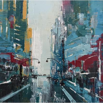 Painting Broadway by Dessein Pierre | Painting Figurative Oil Architecture, Urban