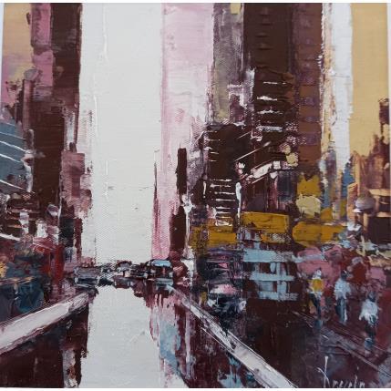 Painting Red Building by Dessein Pierre | Painting Figurative Oil Architecture, Pop icons, Urban