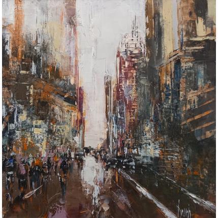 Painting 5th Avenue by Dessein Pierre | Painting Figurative Oil Architecture, Urban