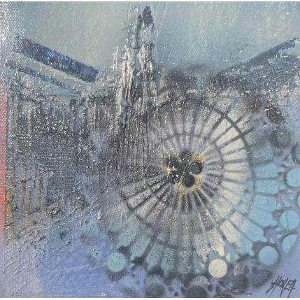 Peinture Cathédrale Blue- Cathédrale de Strasbourg par Horea | Tableau Figuratif Huile Urbain