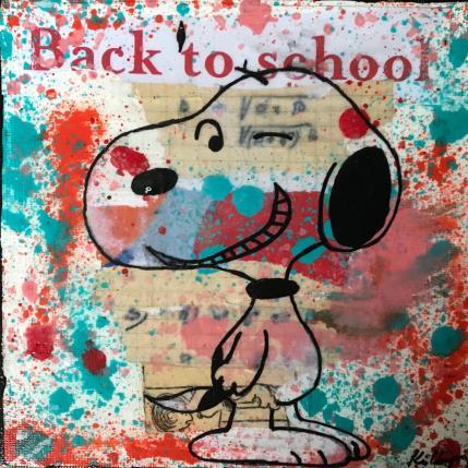 Peinture Snoopy back to school  par Kikayou | Tableau Pop-art Acrylique, Collage, Graffiti Icones Pop