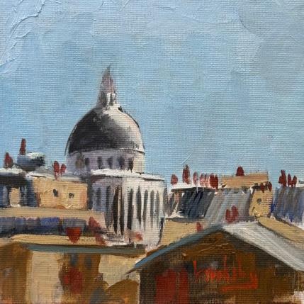 Peinture Le Panthéon sur les Toits par Brooksby | Tableau Figuratif Huile Architecture