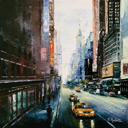 Peinture Yellow cab par Rochette Patrice | Tableau Figuratif Huile Urbain