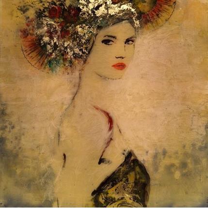 Painting Serena de Lado II by Bofill Laura | Painting Figurative Acrylic, Resin, Wood Portrait