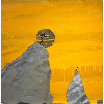 Peinture Chaleur ardente n° 5184 par Lemonnier  | Tableau Matiérisme Acrylique, Zinc Paysages