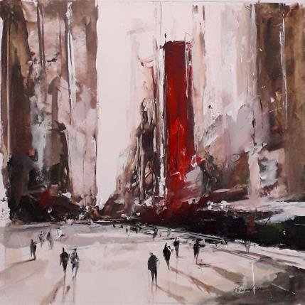 Peinture ville pourpre par Poumelin Richard | Tableau Figuratif Acrylique, Huile Paysages