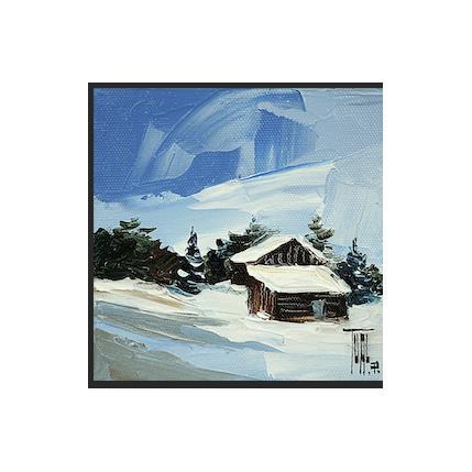 Peinture CHALETS SOUS LA NEIGE par Tual Pierrick | Tableau