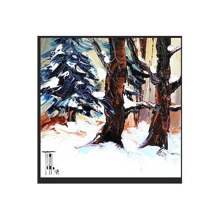 Peinture FORÊT EN HIVER par Tual Pierrick | Tableau