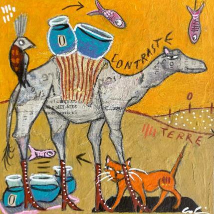 Painting Contraste  by Colin Sylvie | Painting Raw art Acrylic, Gluing, Pastel Animals