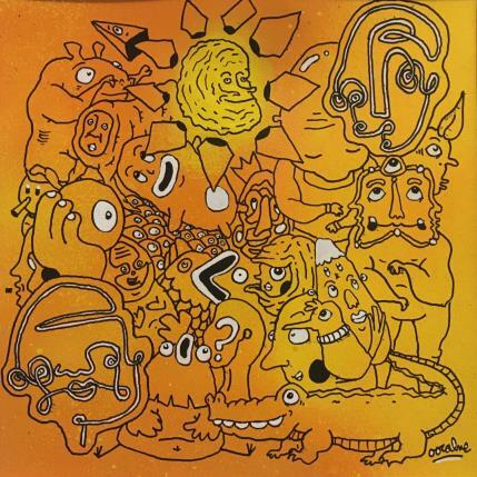 Peinture Soleil sablé par Oocalme | Tableau Art Singulier Graffiti, Posca Animaux