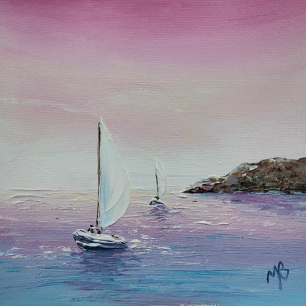 Peinture Une soirée rose par Blandin Magali | Tableau Figuratif Huile Paysages