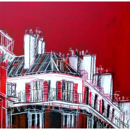 Peinture Un ciel taquin par Anicet Olivier | Tableau Figuratif Acrylique, Pastel Architecture, Urbain